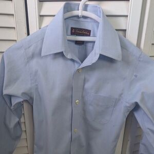 Brooks Brothers Boys Light Blue Long Sleeve Button Down Shirt Size 6 Cotton EUC
